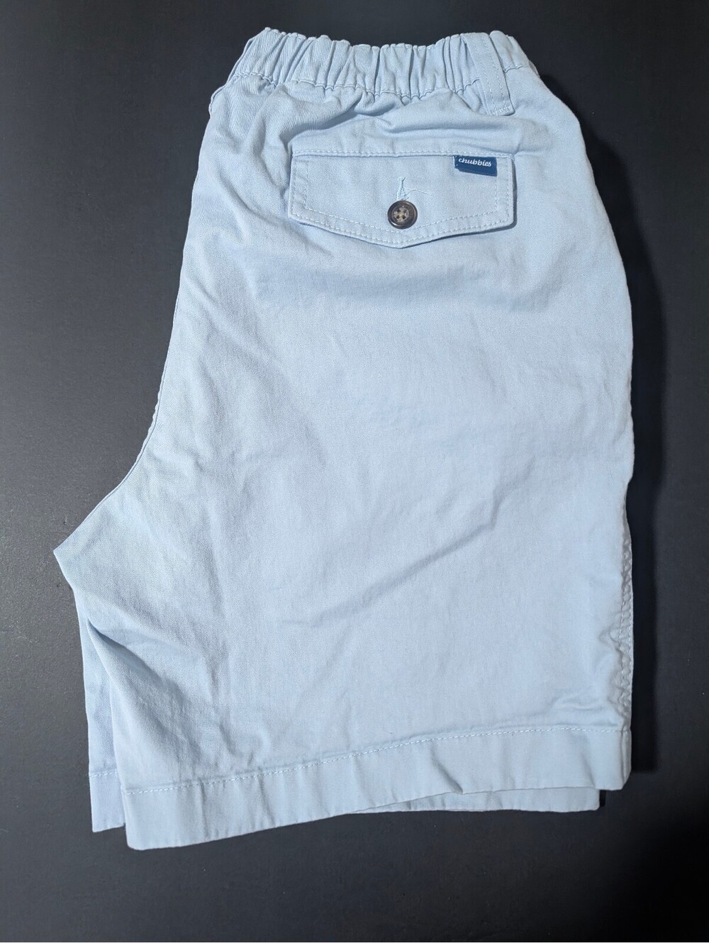 Chubbie's Original Light Blue Men's Stretch Twill Shorts Size Medium 7" Inseam